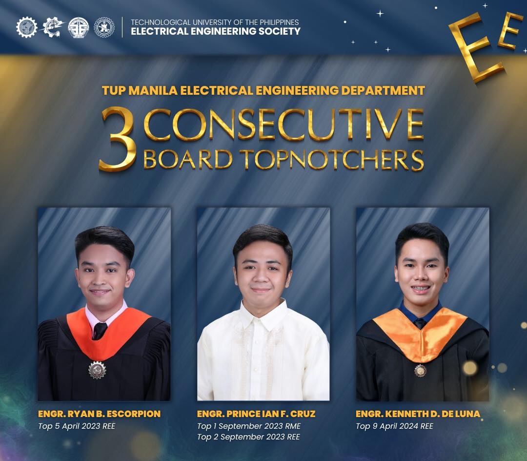 TUP Manila Celebrates Remarkable Success in the April 2024 Registered Electrical Engineers (REE) and Registered Master Electricians (RME) Licensure Examinations