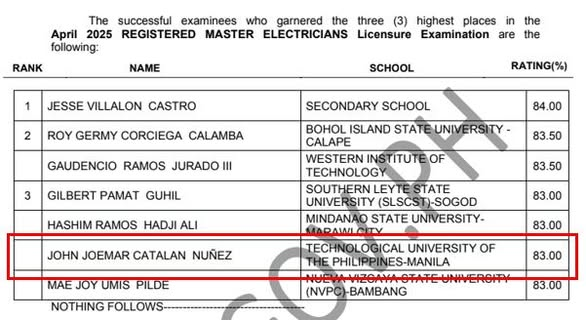 CONGRATULATIONS to TUP-Manila New Registered Electrical Engineers (REE's) and Registered Master Electricians (RME's)!