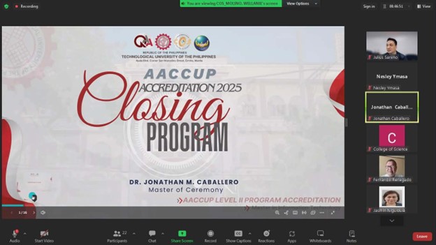 COS Successfully Concludes AACCUP Accreditation Survey Visit