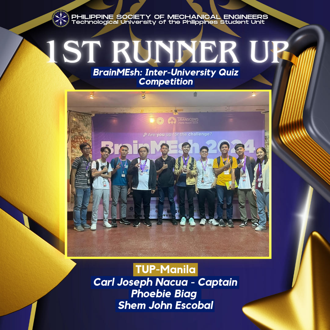 TUP Manila Wins First Runner-Up at the UP Brainmesh 2024