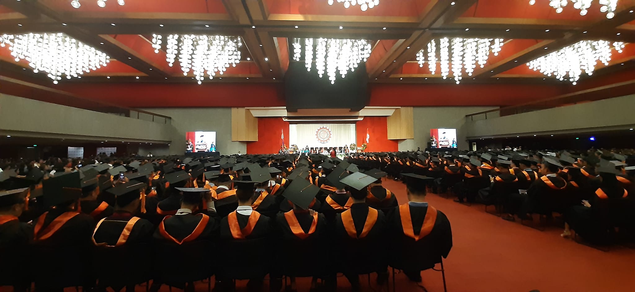 CHED Comm. Jo Mark M. Libre, delivered his message to the new graduates